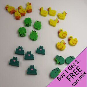 Easter Egg Filler: Small Ducks & Frogs Erasers (24 items)(they stand up)